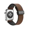 Adequado para Homens e Mulheres, Pulseira de Relógio Apple Iwatchs12Ultra9876543 com Fivela Magnética Dobrável Couro