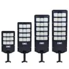 Poste Telescópico Integrado para Luminária de Rua Solar com Iluminação Brilhante Trilateral, Iluminação com Sensor de Movimento, Luminária de Parede Doméstica à Prova d'Água para Exterior