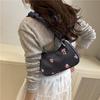 Denim Estampado Plisado 2025 Nuevo Japonés Dulce Elegante Estético Casual Bajo el Brazo Hombro Único Portátil Bolso Cuadrado Pequeño