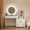 2026 Nuevo Tocador de Madera Maciza Dormitorio Simple Moderno Pequeño Estilo Crema Mesita de Noche Mesa de Maquillaje Tocador Gabinete Integrado
