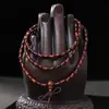 Cuentas de Madera de Sándalo Rojo de Hoja Pequeña para Hombres y Mujeres, Artesanías de Madera de Múltiples Vueltas con Cuentas, Joyería DIY al por Mayor