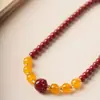 Pulsera Roja Doble Círculo de Imitación Cinabrio con Cuentas para Hombres y Mujeres, Adecuada para el Año de Nacimiento, Venta Directa al Por Mayor, Se Puede Enviar en Nombre de Otros