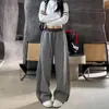 Pantalones Deportivos Casuales con Rayas Laterales de Bloques de Color para Mujer Primavera/Otoño 2026 Cintura Alta Holgados Pierna Ancha Pantalones Casuales Pantalones de Chándal con Cordón