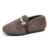 Directamente del fabricante: Zapatos peludos de strass para mujer para otoño e invierno, cálidos y con forro de felpa, zapatos planos de algodón sin cordones para usar al aire libre