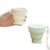 Taza Plegable de Silicona Mini Portátil Ligera para Uso al Aire Libre, Taza Portátil Linda con Cordón y Anillo de Plástico