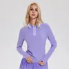 Traje de Yoga Caijue Transfronterizo con Solapa para Mujer, de Manga Larga, Ajustado, para Deportes al Aire Libre como Golf y Yoga