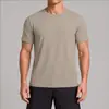 Camiseta esportiva masculina de manga curta com gola redonda, ombros caídos, corte solto, absorvente de umidade, que dissipa o suor, adequada para tênis, basquete e fitness