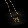 Colar de pingente de esmeralda nicho feminino luz de luxo banhado a ouro 18K alto sentido outono e inverno vintage camisola clavícula cadeia de jóias