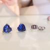 Pendientes de plata de ley 925 con forma de corazón de circonita y platino chapados en plata coreana, joyería para mujer, fabricantes al por mayor