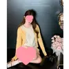 Cárdigan de Punto Azul Marino con Color de Contraste y Cuello de Muñeca para Mujer Primavera, Otoño e Invierno Ropa Interior Nuevo Diseño de Pétalos Manga Larga 2025