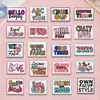 Novos Patches Quadrados Coloridos Bordados com Letras Inglesas Personalizadas da Moda, Patches para Decoração de Roupas e Chapéus Sem Costura