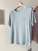Camiseta de Manga Corta con Cuello Redondo, Suave y con Caída, de Lana Tencel Lyocell para Mujer, Nuevo Estilo de Verano, Top Transpirable y Favorecedor