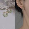 Pendientes Antiguos Medios Nicho Elegantes Aretes de Tuerca Jade Hetian Natural Lujo Ligero Avanzado Clip para la Oreja Plato de Incienso de Mosquito Pendientes Vintage