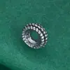 Prata Esterlina S925 Padrão Trançado Espaçador Cristal Pulseira Espaçadores Contas Artesanal DIY Pulseira de Contas Acessórios de Contas Soltas Prata
