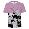 Nueva camiseta casual 3D de manga corta de cómic japonés transfronterizo para adultos, niños, hombres y mujeres