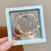 Pulseira de Contas de Cristal de Camadas Duplas Estilo Coreano Fresca e Fofa Cachorrinho Canela para Mulheres Simples Estilo Floresta Pulseira Melhor Amiga Estudante