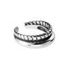 Anillo de Plata S925 Geométrico Simple Alambre Retorcido de Doble Capa Anillo Grueso Brillante Trenzado de Cáñamo Anillo Popular en Ins Joyería J9727