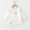 Camiseta de Algodón Puro para Bebé Recién Nacido de Espalda Media, Top de Algodón Puro Clase A sin Costuras para Primavera y Otoño, Ropa Estilo Monje para Bebés y Niños