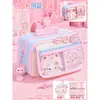 Set de papelería de gato rosa para la temporada de regreso a clases, estuche de 13 capas, set de regalo de papel y bolígrafo estilo ins, premio para estudiantes, regalo pequeño