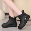 Botas de Lluvia Impermeables Resistentes al Desgaste de Caña Media con Forro de Terciopelo Cálido Antideslizantes para Mujer Zapatos de Suela de Goma Zapatos de Goma Zapatos de Agua Zapatos de Lluvia