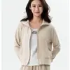 350g Terciopelo de Doble Cara Parche de Bolsillo Patchwork Cuello Alto Cardigan con Cremallera Moda Casual Versátil Elegante Chaqueta para Mujer