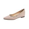 Weiwei Girl 8916-2 Sapatos de salto alto com rebite pontiagudo, calçados baixos para mulheres, altura interna elevada, temperamento raso, um passo