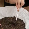 Cuchillo de té y aguja de té de titanio puro cristalino, accesorios de juego de té kung fu para el hogar estilo chino, herramienta especial para palanquear té para pasteles de té Pu'er
