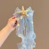 Velo para Niños, Cola de Sirena Colorida de Princesa, Tocado Súper Hada Dulce, Regalo de Cumpleaños, Cinta, Accesorio de Cabello Degradado para Bebé