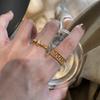 Anillo Vintage Antiguo Medio Dibujado a Alambre Retro Diamante Completo Elegante Alta Gama Lujo Ligero Encaje con Cuentas Anillo Fila de Bambú para Mujer