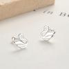 Brincos de fio de cisne de prata esterlina 925 femininos, moda doce, osso de orelha de animal, unha personalizada, joias elegantes para orelha