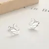 Brinco de Unha de Fio de Cisne Feminino Prata de Lei 925 Doce Moda Animal Cisne Unha de Osso de Orelha Simples Ins Elegante Joia de Orelha