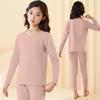 Conjunto de Ropa Interior Térmica de Otoño e Invierno para Niñas, Ropa Base Cálida de Algodón para Niños, Ropa de Casa para Niños Mayores