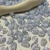 Alta calidad Xia Bing Gris Azul Bohemio Bordado con Cuentas Mixto Barroco Material Hecho a Mano Gu Mei Guyum Ropa