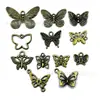 Accesorios de bricolaje de aleación de zinc, 12 colgantes de mariposa multicolor, collar, pulsera, pendientes, accesorios de joyería al por mayor