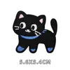 Patche de Tecido Bordado Gatinho Preto Desenho Animado para Jaqueta de Penas Bolsa Patch Autoadesivo Sem Costura Sem Ferro Patch Decorativo DIY