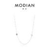 Collar Modian S925 de plata esterlina con ojo azul y diamantes para mujer, cadena de clavícula con pequeñas cuentas y personalidad a la moda.