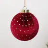 Enfeites de Bola de Natal Envoltos em Veludo Multicor 6/8CM Decoração de Natal Bolas de Natal de Plástico Decorações de Árvore de Natal
