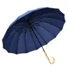 Paraguas Antitormenta, Fresco y Sencillo, Color Degradado, Mango Largo, Doble Propósito para Sol y Lluvia, Recubrimiento Negro Minimalista, Protección UV, Paraguas Recto con Mango Curvo