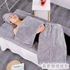 Toalla de belleza absorbente y gruesa, manta de moxibustión de terciopelo coral, sábanas de cama de belleza, letras con logotipo, toalla de cama para salón de belleza