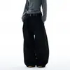 Calça social elegante e bonita de alta qualidade com bom caimento, calça masculina de cintura alta e perna larga estilo americano, estilo old money, preta retrô para outono e inverno