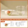 Flor de Granado Filtro de Té Cerámico de Doble Asa Colador de Té Chino Filtro de Té Doméstico Accesorios para Juego de Té Kung Fu de Gama Alta