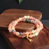 Pulsera China Nueva Seda Dorada Jade Grano Rojo Rico Bambú Doble Círculo Cristal Pulsera Joker Moda Agitar Voz Explosión en Vivo Venta al por Mayor