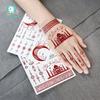 Nuevas Pegatinas de Tatuaje de Henna Transfronterizas Ruikalong Marrón-Rojo Encaje Dorso de la Mano Tatuajes Impermeables Indios