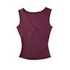 Top de tirantes ajustado sin mangas con cuello en V cruzado de moda para mujer, camisa básica versátil para principios de otoño que estiliza la cintura