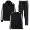 Fato esportivo masculino de fábrica em três peças primavera e outono roupa esportiva para corrida jaqueta suéter casual de três listras