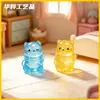 Miniatura de paisagem urso fofo que brilha no escuro cachecol figura de urso caixa surpresa decoração DIY ornamento de resina para mesa