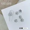 Copos de Nieve Navideños Aleación Diamante Joyería para Uñas Oro Plata Copo de Nieve Diamante Mixto Flor de Hielo Navideño y Año Nuevo Joyería de Diamantes para Uñas