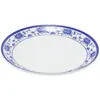 Prato de porcelana azul e branco disco de melamina prato de cozinha de restaurante restaurante prato plano de imitação de porcelana de plástico prato raso louça de osso comercial