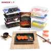 Caja de Sushi Misawa SZ03 de Plástico PET Antivaho Más Tapa Alta Estilo Japonés Impresa Salmón Caja Desechable para Comida para Llevar