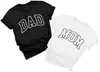 Camisetas Europeias Transfronteiriças para Mãe e Pai Roupas Combinando para Casais Pai e Mãe